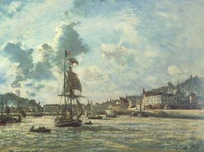 Johan Barthold Jongkind Entrance to the Port of Honfleur (Windy Day) (nn02) Sweden oil painting art